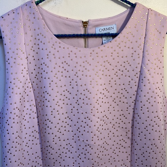Pink/gold Carmen Marc Valvo dress - 12 - Picture 2 of 6